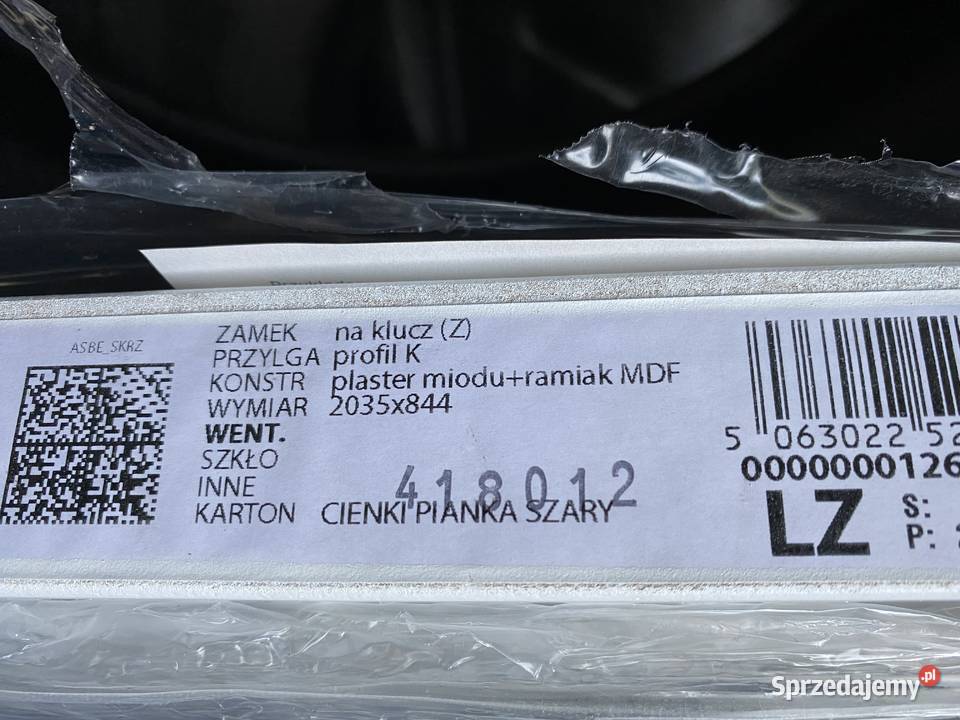 Drzwi 80 lewe białe pełne z ościeżnicą Dąbrowa Górnicza