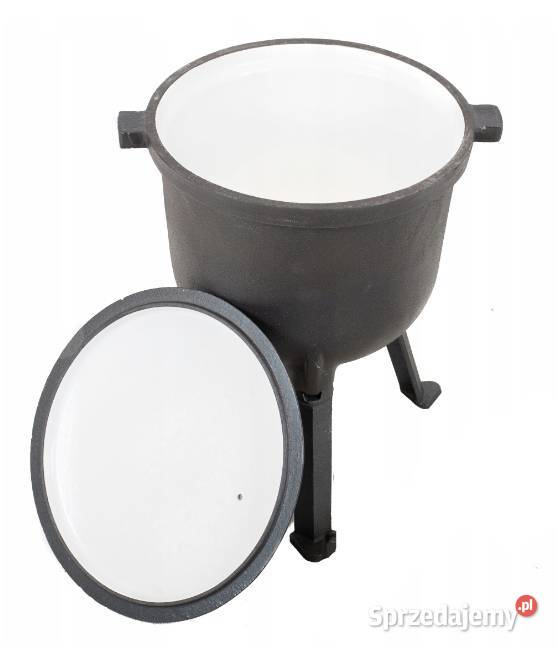 PRZECENA Kociołek myśliwski EMALIOWANY garnek Skawina