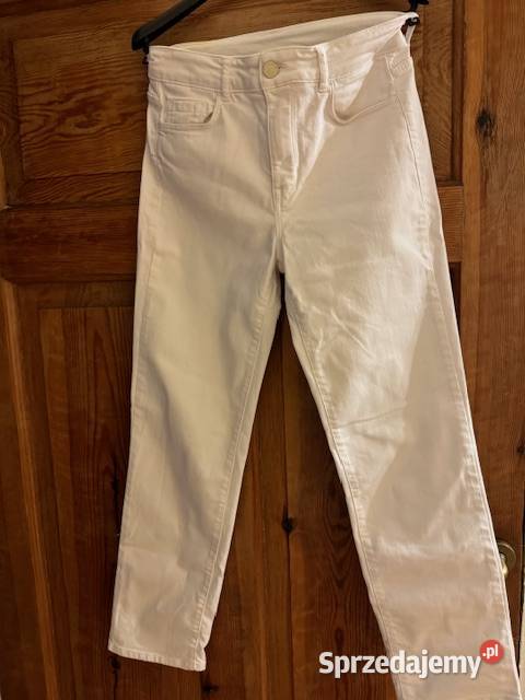 Massimo Dutti jeansy damskie 34 białe spodnie XS Długie Częstochowa