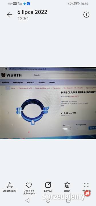Kotwy śruby opaski wentylacja Pniewy