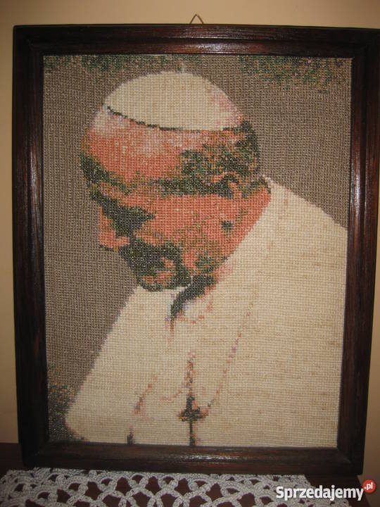 Obraz Św.Jan Paweł II ręcznie haftowany