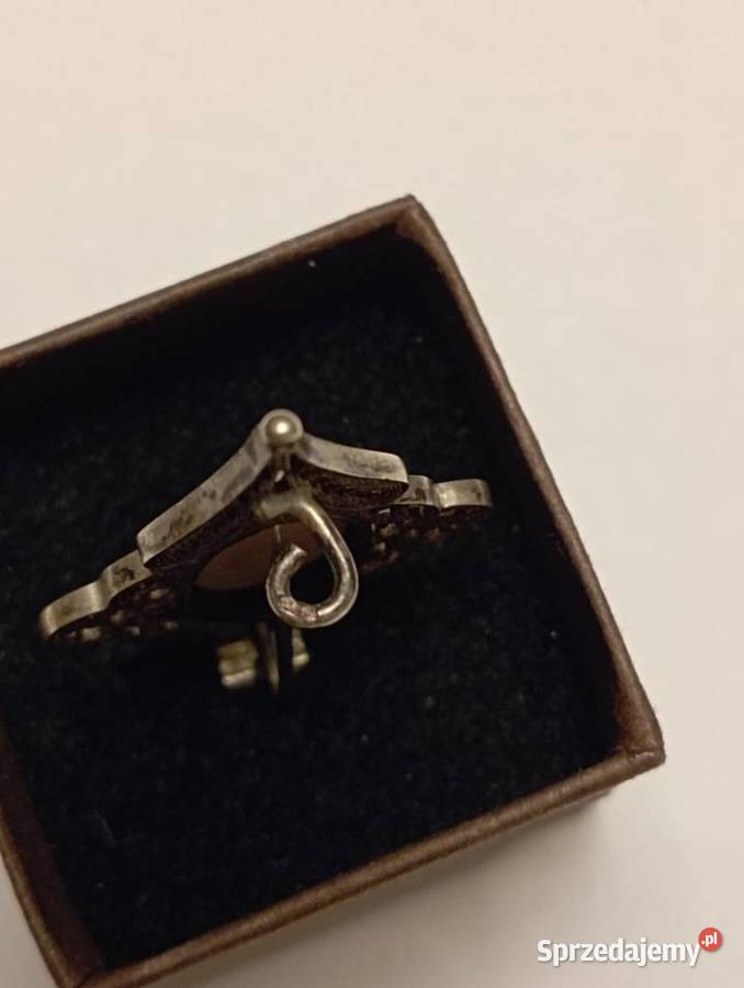 Broszka srebrna z porcelaną Broszki Radom