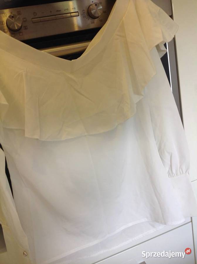 Bluzka Biała Damska Hiszpanka XS falbany j nowa długi Nowa Sól sprzedam
