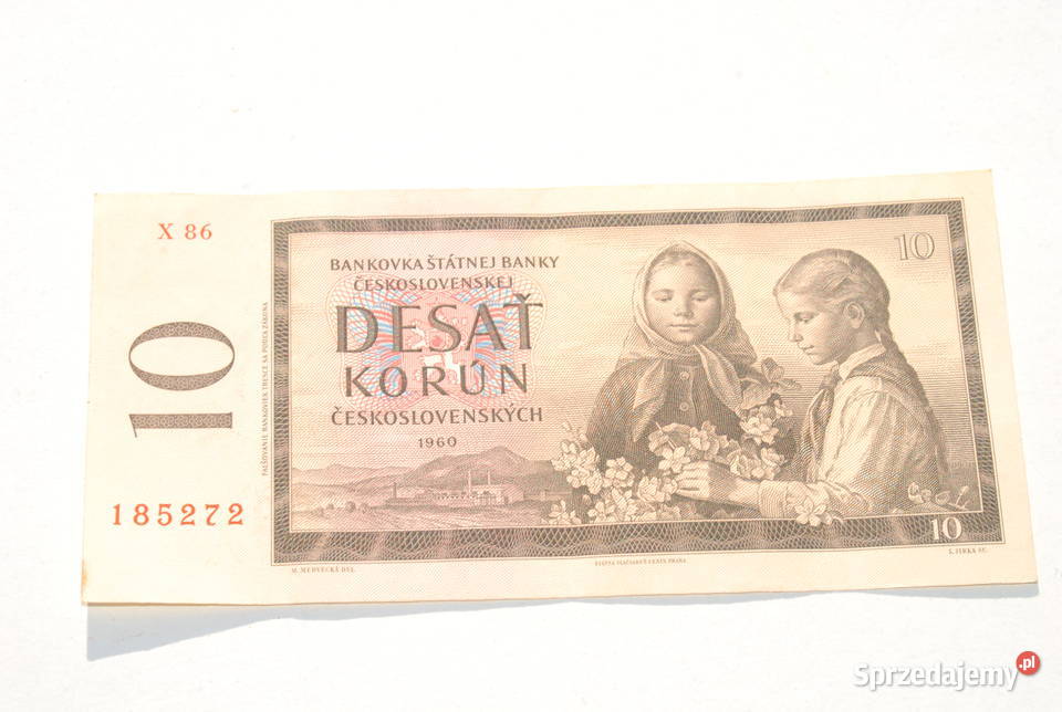 Stary banknot 10 koron Czechosłowacja 1960 antyk Cieszyn