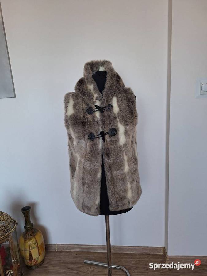 Brązowe wiosenne futerko przejściowe bezrękawnik Kraków