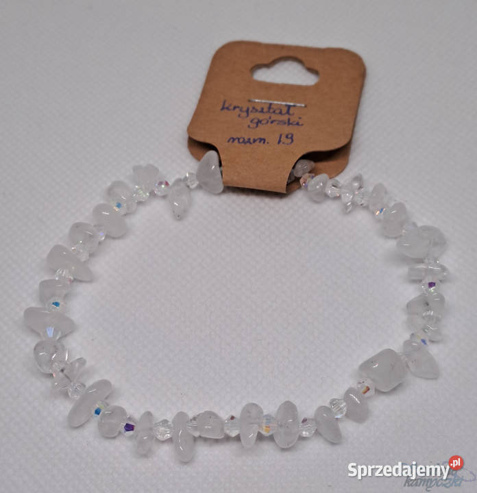 Bransoletka kryształ górski koraliki holo