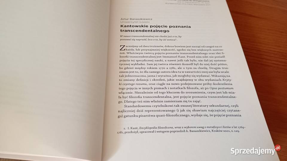 Idea transcendentalizmu Kanta do Wittgensteina