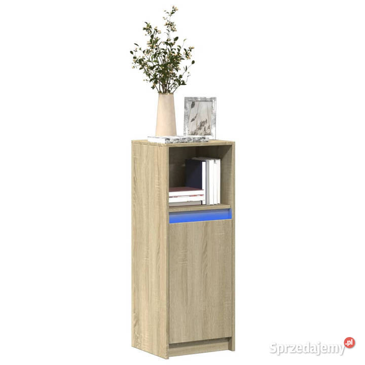 Szafka z LED dąb sonoma 38x34x100 materiał