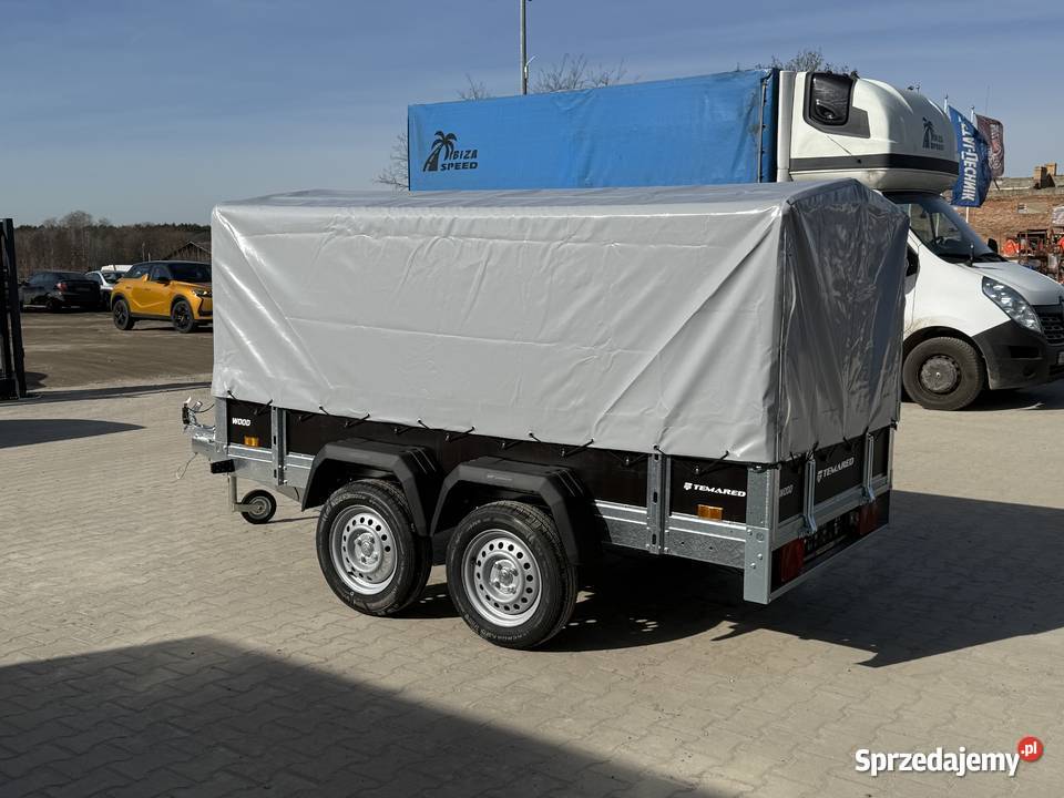 TEMARED WOOD 26122 przyczepka dwuosiowa DMC 750 burtowe Burtowe i plandeki sprzedam