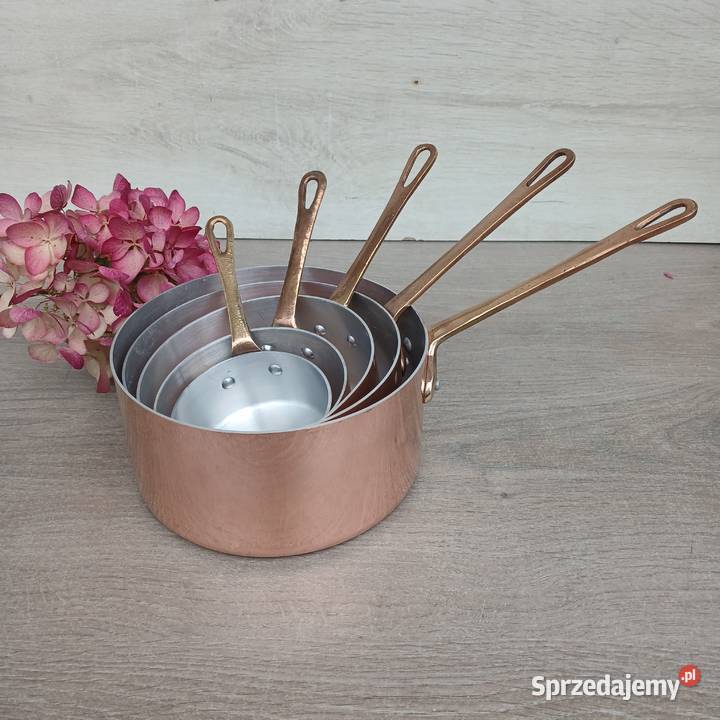Miedziane rondle miedziany garnek rondel komplet Warszawa sprzedam