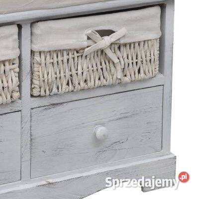 Ławka ze schowkiem biała 62x33x42 drewno Dom i Ogród Warszawa