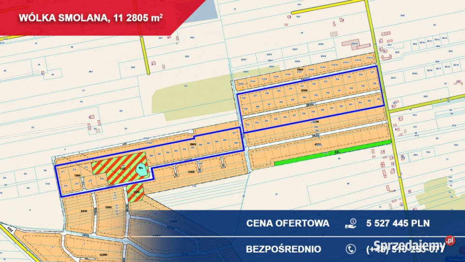 Działki inwestycyjne 1128 ha pod osiedle Gmina Sprzedaż Wólka Smolana