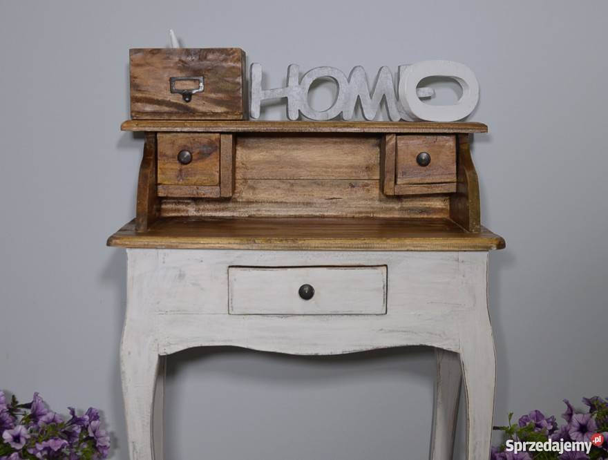 BIURKO DREWNIANE RUSTYKALNE SEKRETARZYK BIAŁY mazowieckie