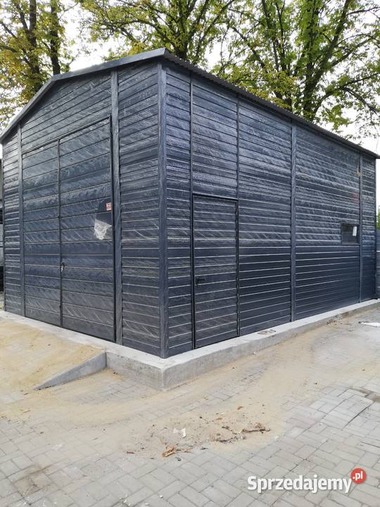 Wysoki Garaż Blaszany Grafitowy Wiata Garaże Koło sprzedam