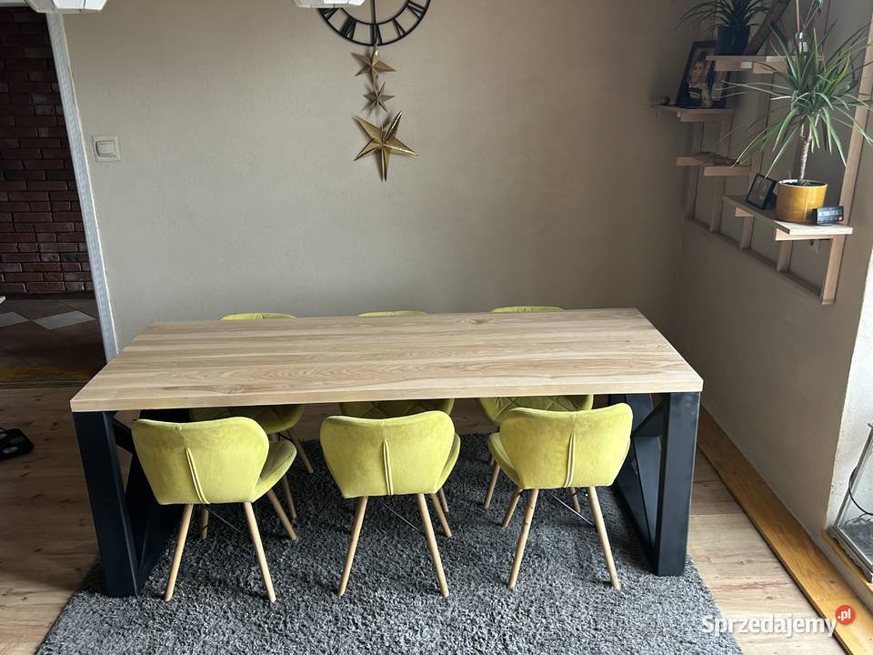 Komplet stół i stolik dębowy loft