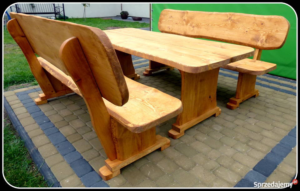 Meble ogrodowe barowe drewniane stół Chojnice