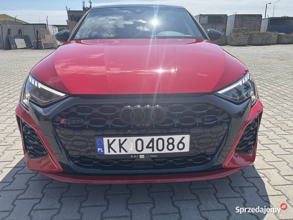AUDI RS3 SPORTBACK 8Y 2022 Salon Pierwszy czerwony małopolskie Kraków sprzedam