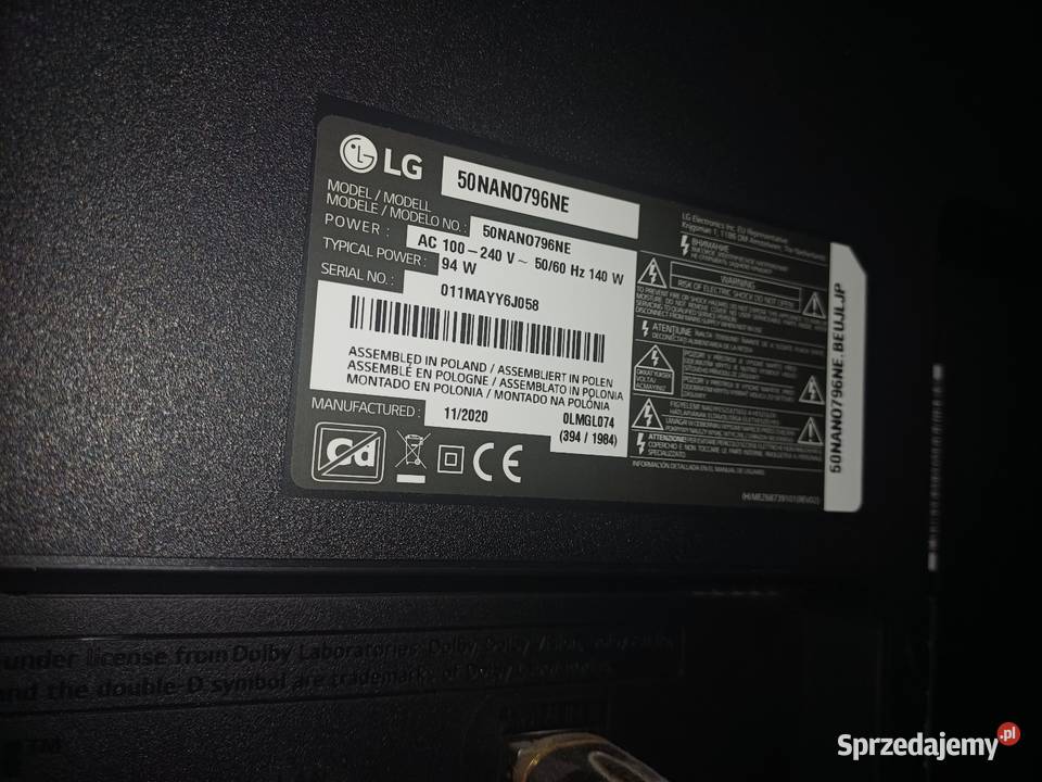 Sprzedam tv LG 50 nanocell 50cale łódzkie Gomunice sprzedam