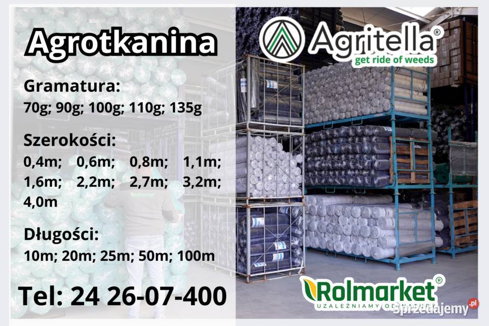 GRUBA AGROTKANINA ogrodowa mata chwasty 08x100m Cieśle