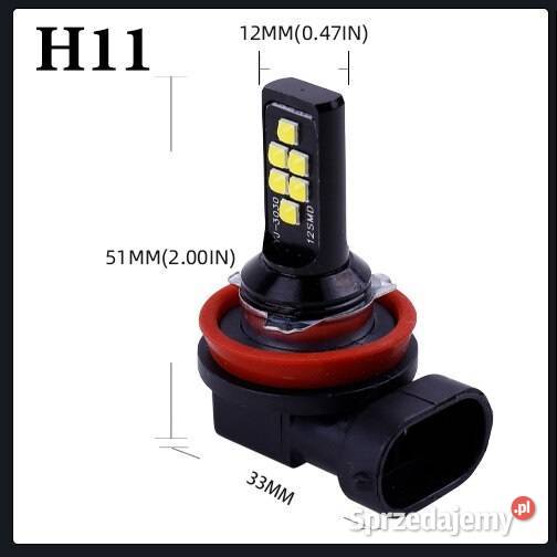 Żarówki H11 H8 12LED 3030SMD 1200 LM Części samochodowe Sieradz