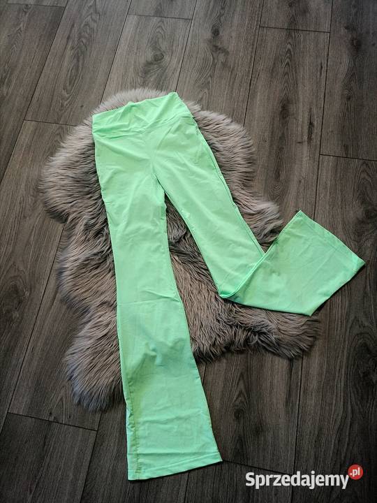 Spodnie dzwony miętowe zielony Kłodzko