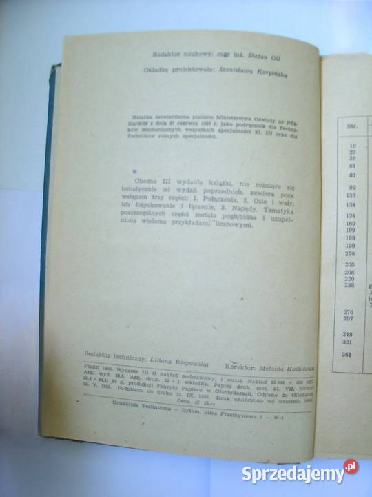Części Maszyn Wiktor Surowiak 1960 Książki naukowe i popularnonaukowe Książki i Podręczniki Łódź