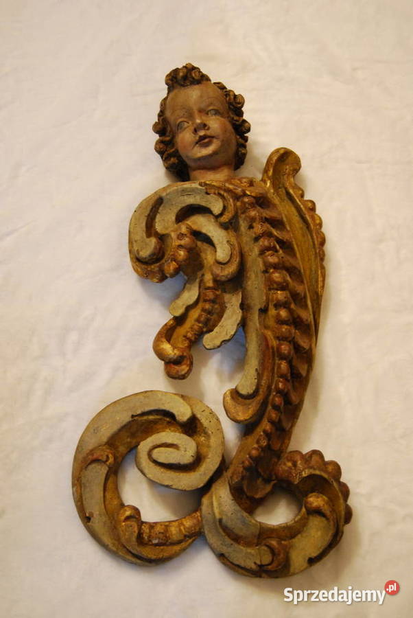 Para aniołów putta z mackami Włochy ok 1700 r wielkopolskie Poznań