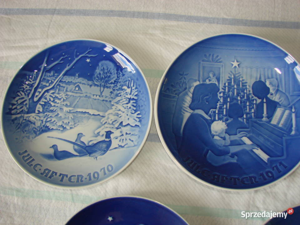 BG kobaltowe talerze świąteczne Pruszcz Gdański sprzedam