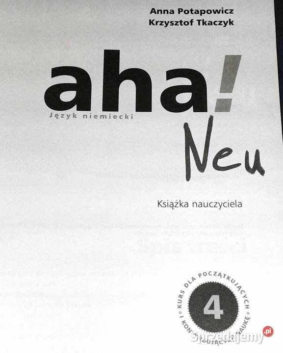 Aha 4 Neu Książka nauczyciela A Potapowicz K lubelskie