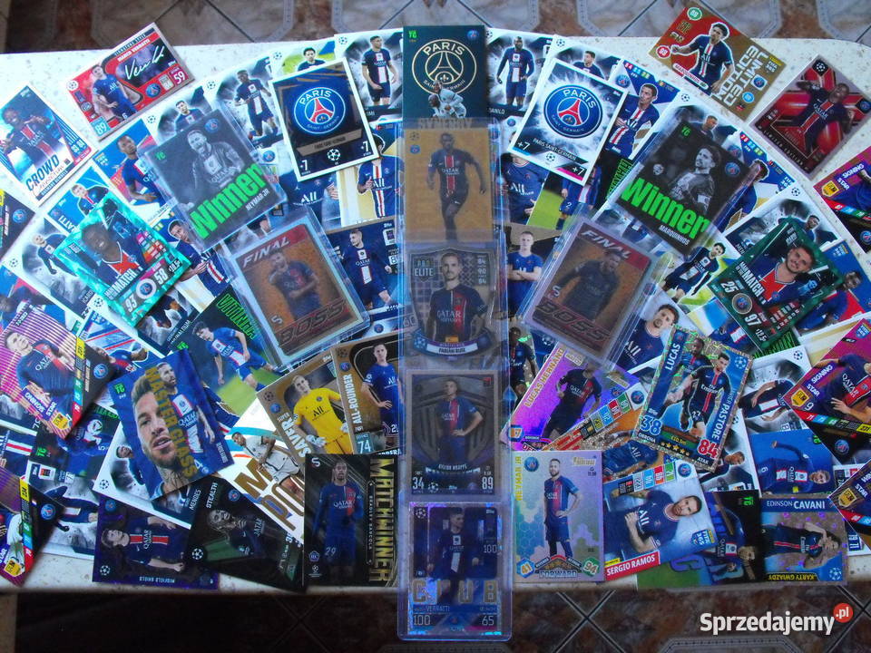 MEGA zestaw 88 sztuk karty PSG PANINI TOPPS śląskie