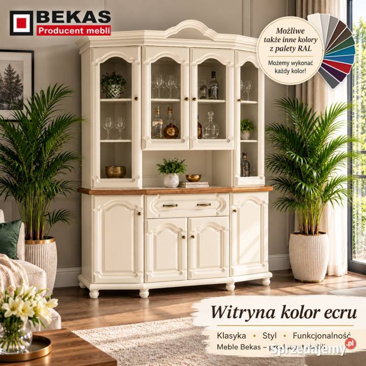 Witryna 181 Barek Bez Szprosów Ecru Bekas Meble Gdańsk