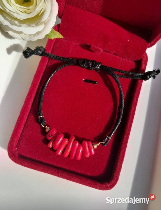 Bransoletka z naturalnego czerwonego korala Kozienice