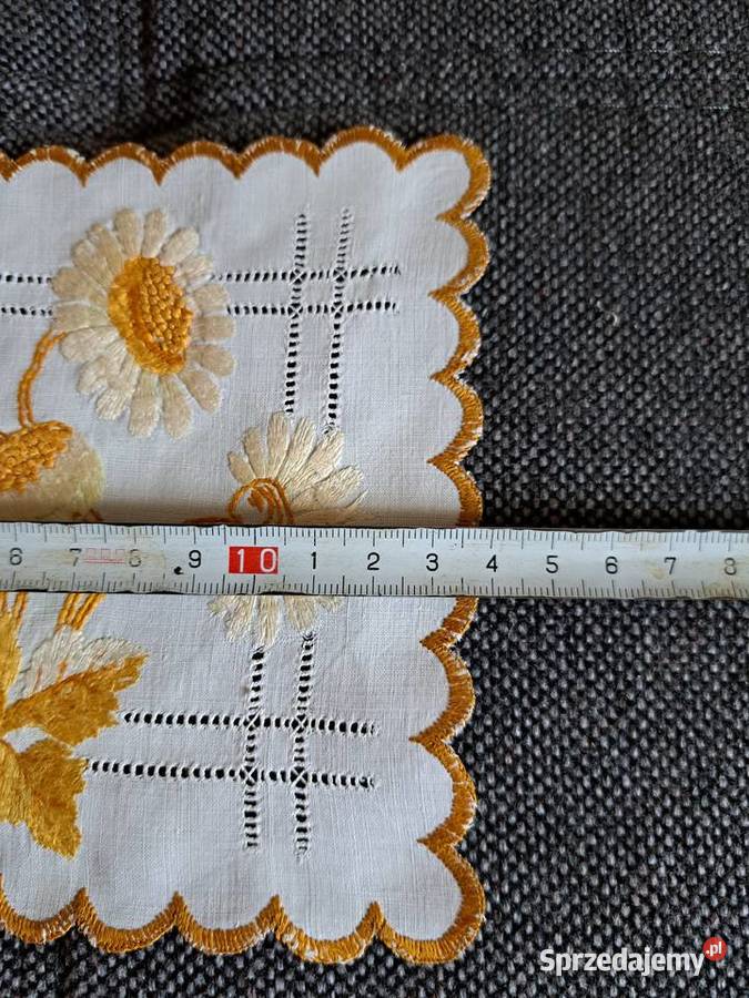 Zestaw 4 serwetek haft handmade hafrowane Łódź