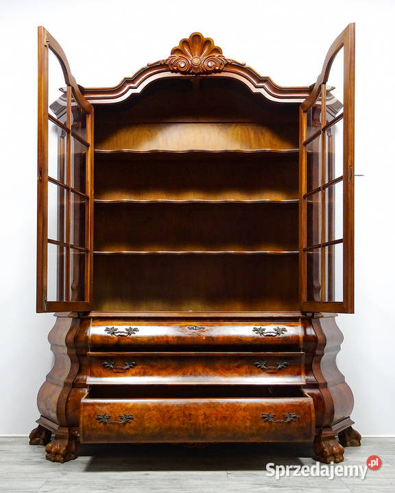 Stylowa Drewniana WITRYNA ze SZPROSAMI Orzech 182cm Kalisz