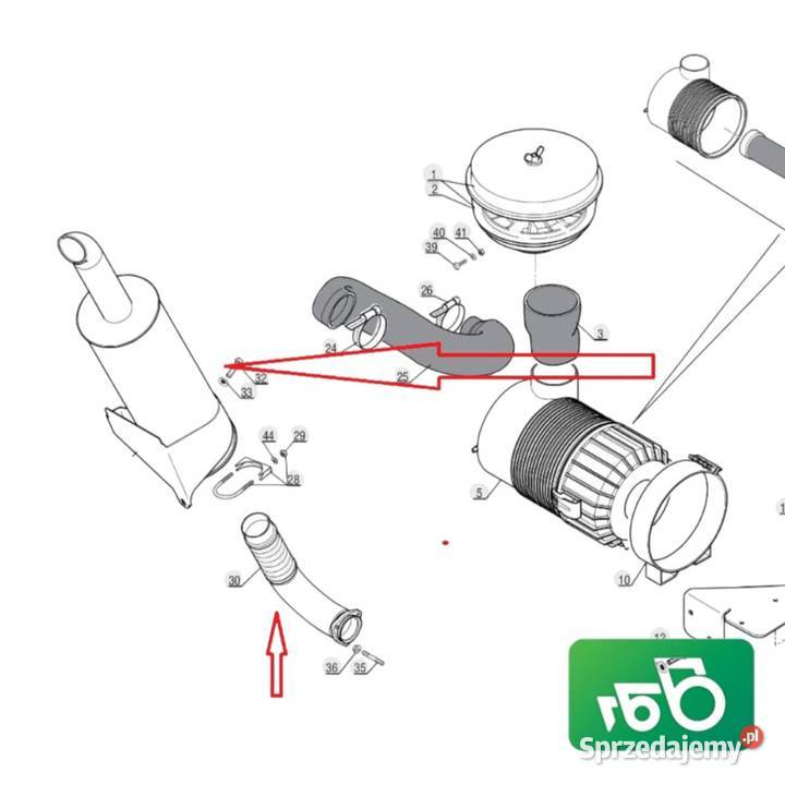 Tłumik końcowy Wydech 242588 Manitou MLT 634
