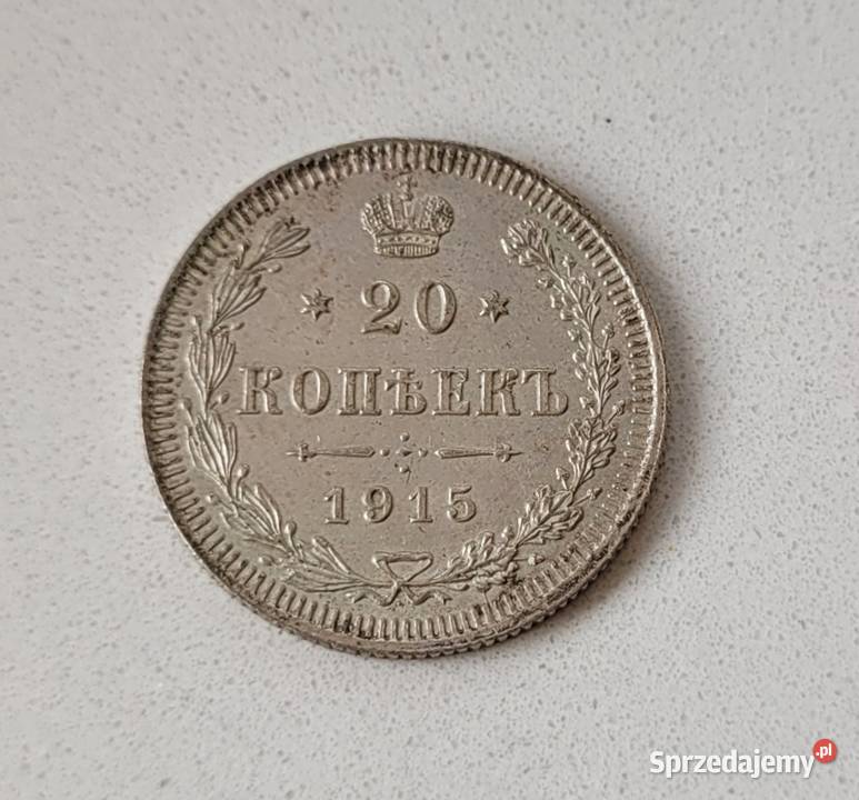 461) ROSJA CARSKA srebro - 20 Kopiejek - 1915 r. BC