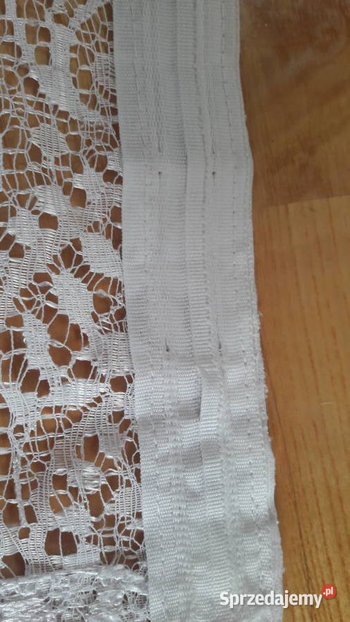 Koronkowa biała firanka wys 76 200 lambrekin biały