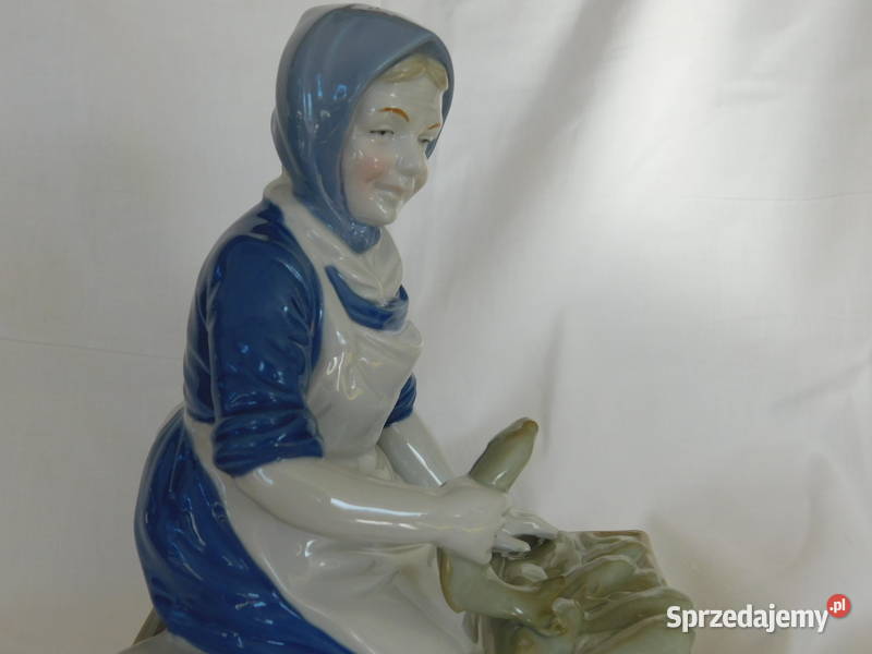 Figurka babci sprzedającej ryby Lippelsdorf 1431 Antyki, Sztuka, Kolekcje Szczecin