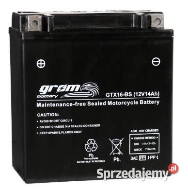 Akumulator motocyklowy GROM GTX16BS YTX16BS 12V opolskie Opole