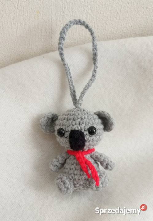 Miś koala wykonany na szydełku brelok zawieszka