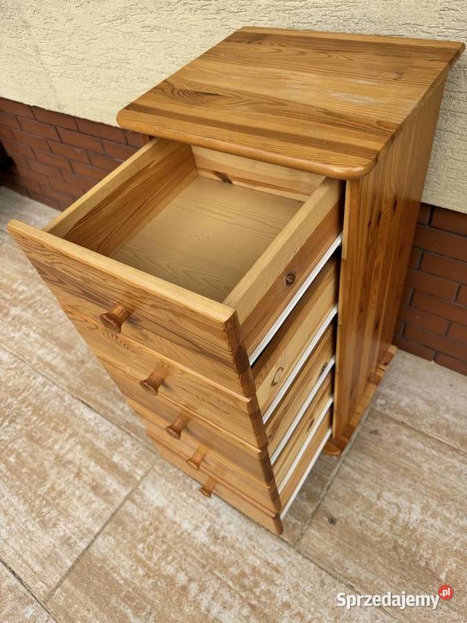 Szafka z szufladami słupek drewniana sosnowa