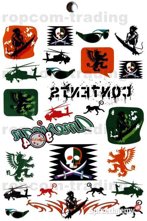 Zestaw Tatuaży Tatuaże Tymczasowe Zmywalne Pozostałe Mogilany