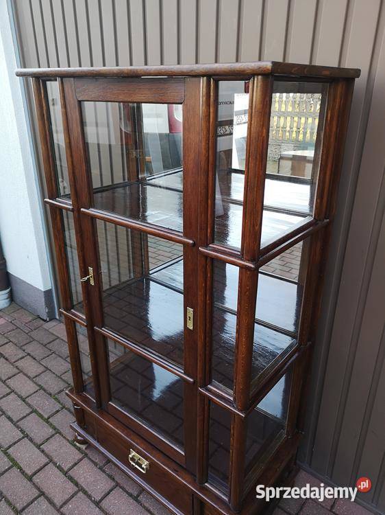 Witryna Serwantka Dębowa Unikat Politura Stara Swarzędz