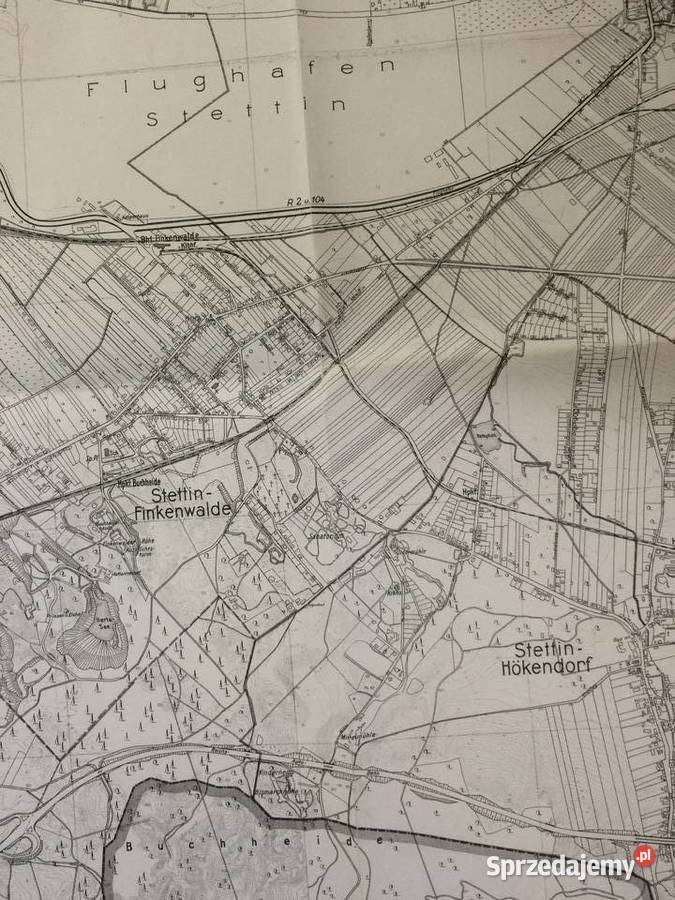 437 Kopia Niemieckiej Mapy Szczecin Zdroje Antykwariat zachodniopomorskie