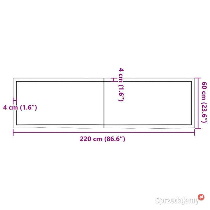 Blat stołu ciemnobrązowy 220x60x26 lite drewno Warszawa sprzedam