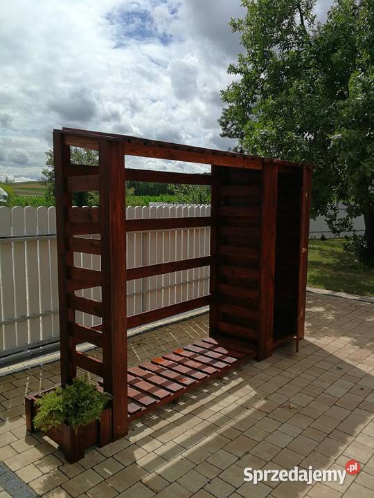 Drewutnia drewniana z domkiem narzędziowym Pozostałe sprzedam