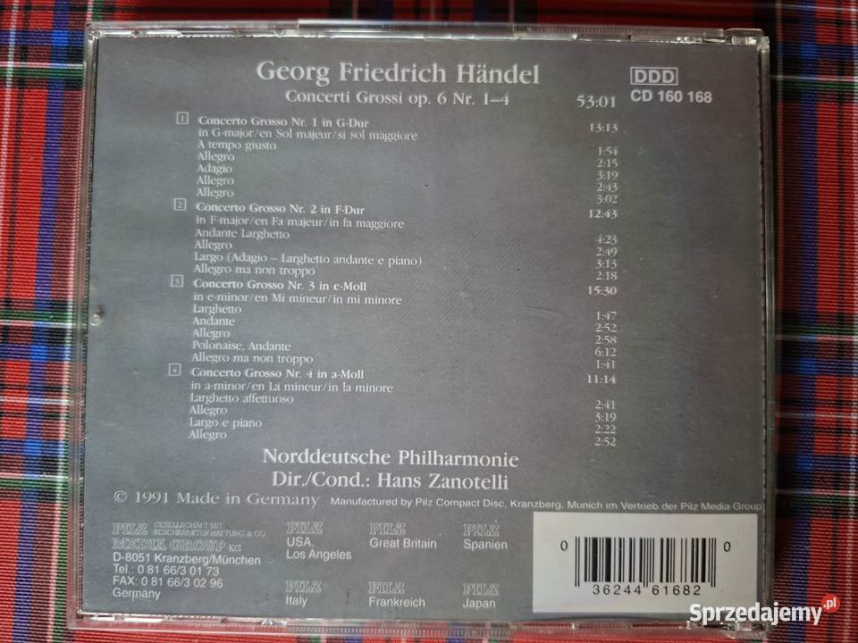 Georg Friedrich Handel Concerti Grossi op 14 CD małopolskie Kraków