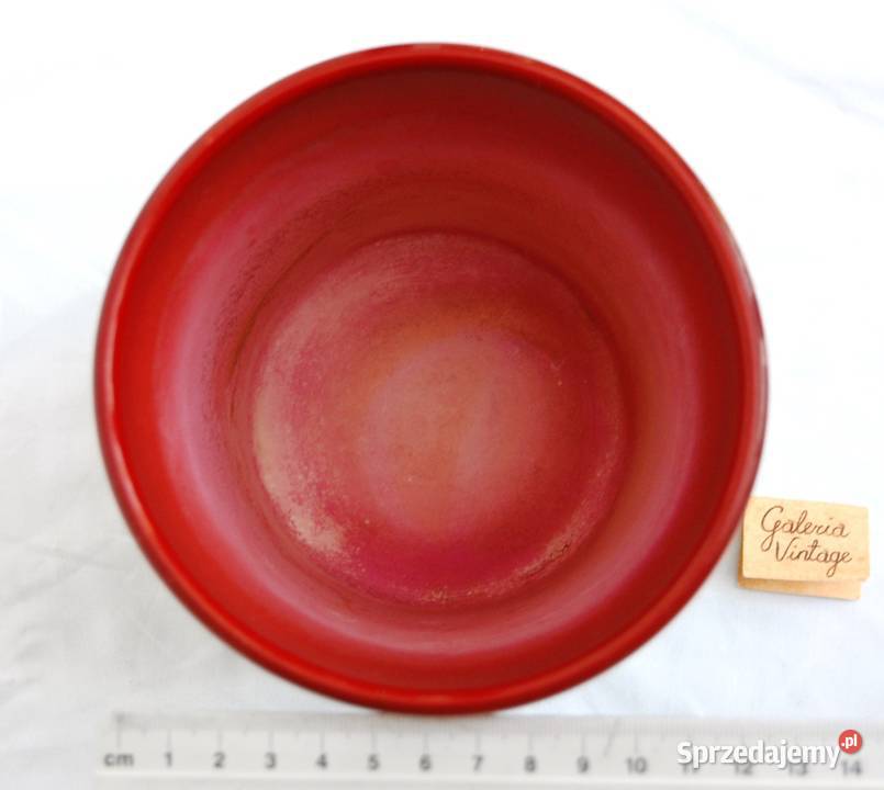 Osłonka ceramiczna na bromelię czerwonozielona h Lublin