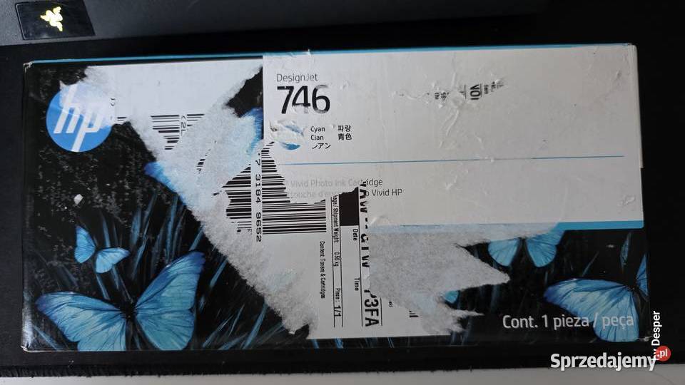 Sprzedam nowy tusz hp DesignJet 746 Cyan P2V80A Warszawa