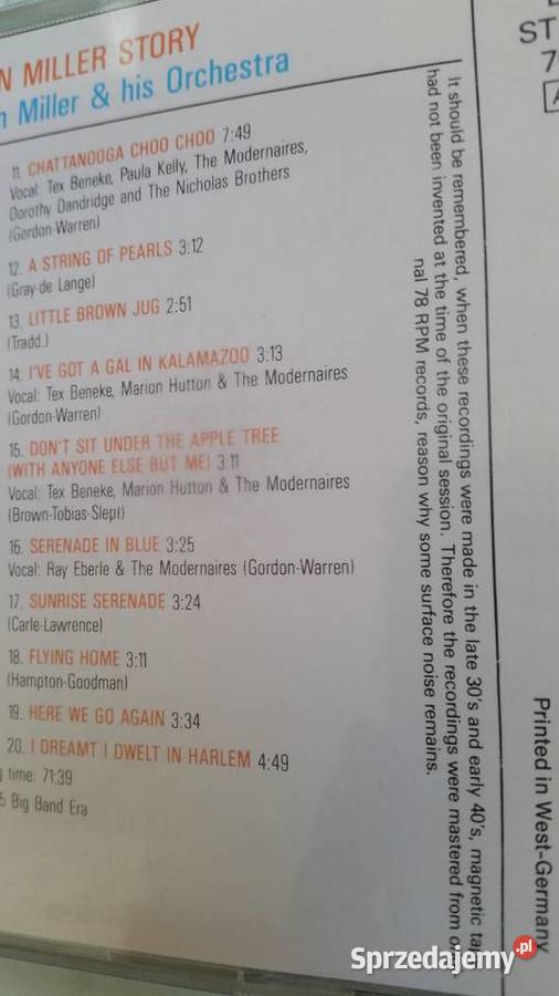 THE GLENN MILLER STORY The Original Glenn Miller sprzedam